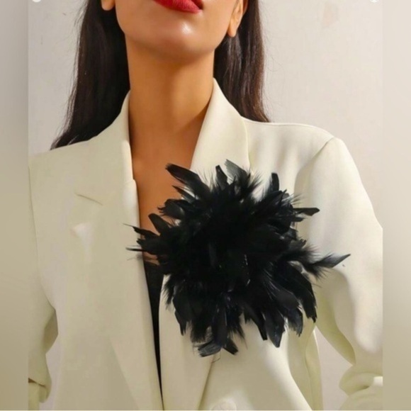 ✨NWT 1pc Unique Retro French Exaggerated Feather Statement Brooch multi colored - Picture 4 of 5